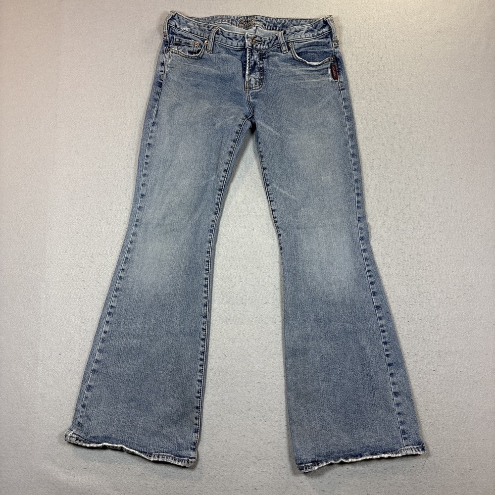 Silver Jeans Prism 31/31 Distressed Y2K Bootcut Flare Bell Bottom Low Rise - Picture 2 of 12